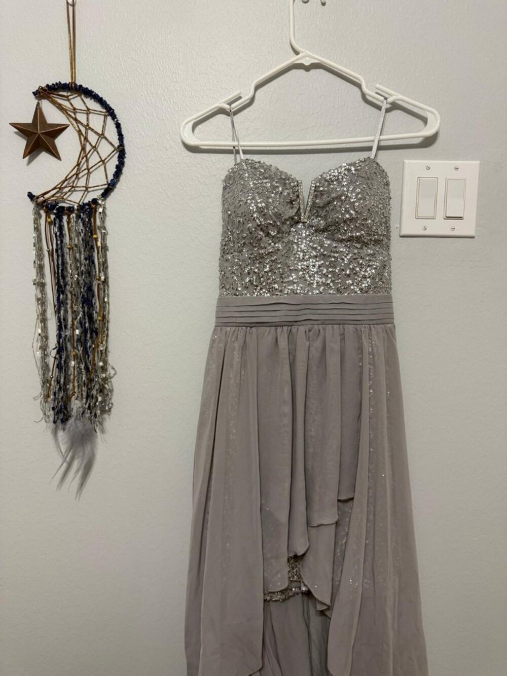 Silver High Low Party Dress